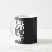Sozialbatterie Niedrig Warnung Kaffeetasse (Vorderseite Links)