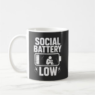 Sozialbatterie Niedrig Warnung Kaffeetasse
