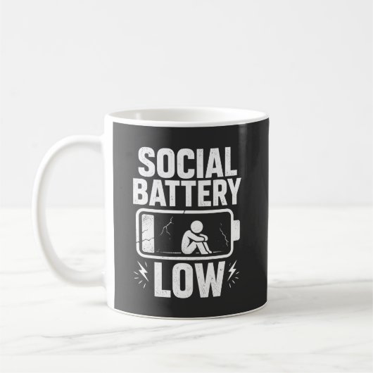 Sozialbatterie Niedrig Warnung Kaffeetasse (Links)