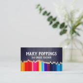 Sozialbleistift-Tafel-Lehrer der medium-| Visitenkarte (Stehend Vorderseite)