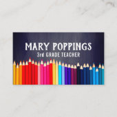 Sozialbleistift-Tafel-Lehrer der medium-| Visitenkarte (Vorderseite)