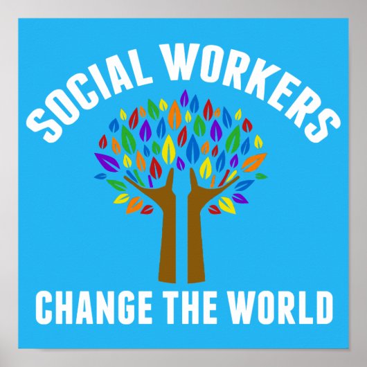 Soziale Arbeit Inspiration Schönes Blau Poster (Vorne)
