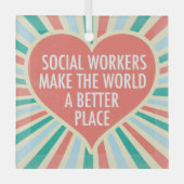 Soziale Arbeit Inspiration Zitat Herz Weihnachten Ornament Aus Glas (Vorderseite)