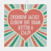 Soziale Arbeit Inspiration Zitat Herz Weihnachten Ornament Aus Glas (Rückseite)