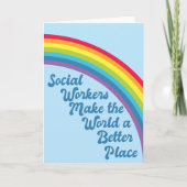 Soziale Arbeit Inspiration Zitat Rainbow Blue Karte (Vorderseite)