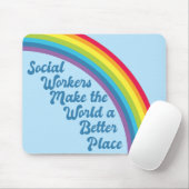 Soziale Arbeit Inspiration Zitat Rainbow Blue Mousepad (Mit Mouse)