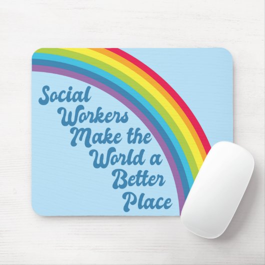 Soziale Arbeit Inspiration Zitat Rainbow Blue Mousepad (Mit Mouse)