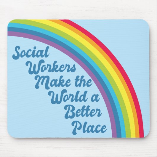Soziale Arbeit Inspiration Zitat Rainbow Blue Mousepad (Vorne)