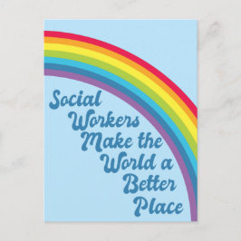 Soziale Arbeit Inspiration Zitat Rainbow Blue Postkarte