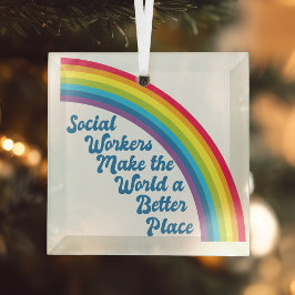 Soziale Arbeit Regenbogen Schönes Weihnachtsgesche Ornament Aus Glas