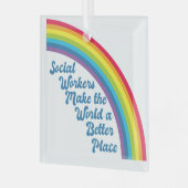 Soziale Arbeit Regenbogen Schönes Weihnachtsgesche Ornament Aus Glas (Vorderseite links)