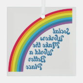 Soziale Arbeit Regenbogen Schönes Weihnachtsgesche Ornament Aus Glas (Rückseite)