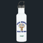 Soziale Arbeitnehmer verändern die soziale Arbeits Edelstahlflasche<br><div class="desc">Coole Sozialarbeiter verändern die Welt inspirierendes Geschenk für Wasserflaschen. Ein niedliches motivierend soziales Werk Zitat geschrieben um einen wunderschönen Baum von Regenbogen-Blätter.</div>