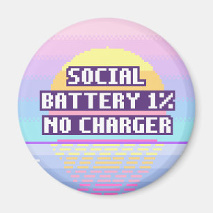 Soziale Batterie 1%, kein Ladegerät Pixel Magnet