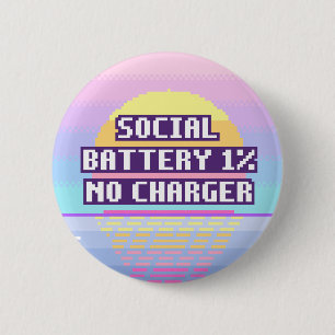 Soziale Batterie 1%, kein Pixel-Button-Ladegerät Button