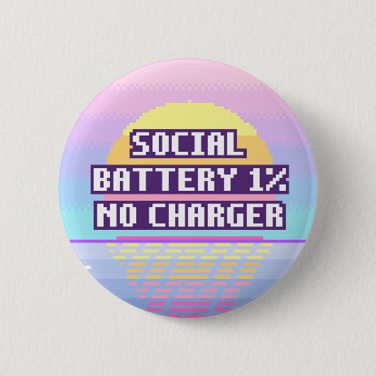 Soziale Batterie 1%, kein Pixel-Button-Ladegerät Button (Vorderseite)