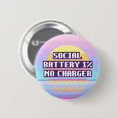 Soziale Batterie 1%, kein Pixel-Button-Ladegerät Button (Vorne & Hinten)