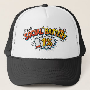 Soziale Batterie 1% Lustiger Introvertierten-Comic Truckerkappe