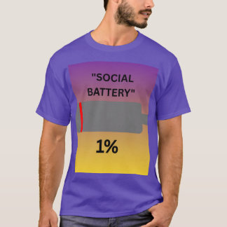 Soziale Batterie 1 Prozent niedrig lustiger Introv T-Shirt