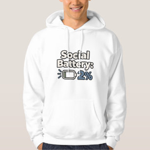 Soziale Batterie: 2% Lustige Introvertierte sozi Hoodie