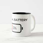 Soziale Batterie 3% - Kaffeetasse (VorderseiteRechts)