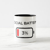 Soziale Batterie 3% - Kaffeetasse (Mittel)