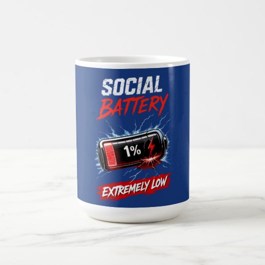 Soziale Batterie Extrem Niedrig – Lustiger Introve Kaffeetasse (Mittel)