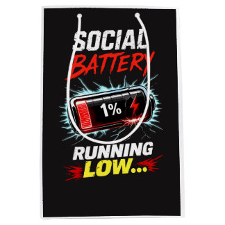 Soziale Batterie Fast Leer Lustiges Introvertierte Mittlere Geschenktüte