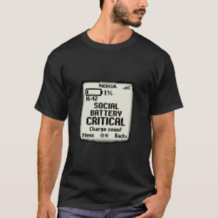 Soziale Batterie Kritisch Lustiger Introvertierter T-Shirt