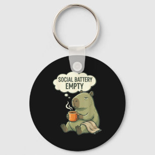 Soziale Batterie leer lustiger Capybara-Kaffee Schlüsselanhänger