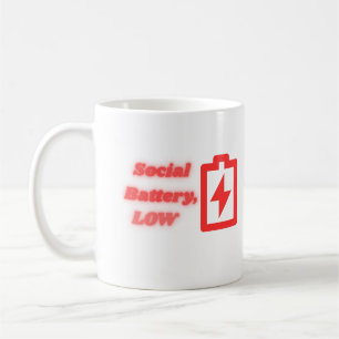 Soziale Batterie schwach Introvertiert Lustig Mini Kaffeetasse