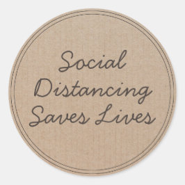 Soziale Disczierung Rette Leben | BLEIBE ZUHAUSE Runder Aufkleber