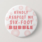 Soziale Distanz ACHTEN MEIN SECHS FUSSBBBL WILLKOM Button (Vorderseite)