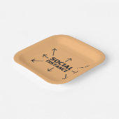 Soziale Distanz moderne Typografie lustige Orange Pappteller (Gewinkelt)