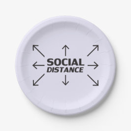 Soziale Distanz moderne Typografie lustiger Lavend Pappteller