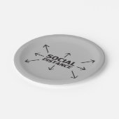 Soziale Distanz moderne typografische Pfeile lusti Pappteller (Schrägansicht)