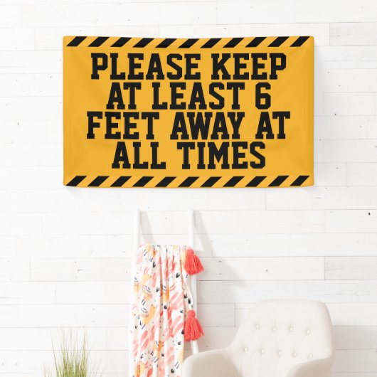 Soziale Distanz von sechs Metern Banner (Insitu)