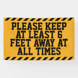 Soziale Distanz von sechs Metern Banner