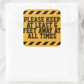 Soziale Distanz von sechs Metern Quadratischer Aufkleber (Tasche)
