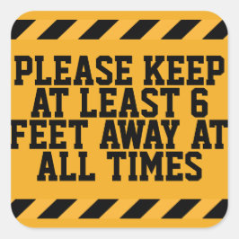 Soziale Distanz von sechs Metern Quadratischer Aufkleber