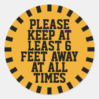 Soziale Distanz von sechs Metern Runder Aufkleber