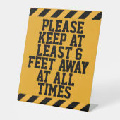Soziale Distanz von sechs Metern Sockelschild (Vorderseite)
