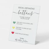 Soziale distanzierende Farbcode Hochzeit Sockelschild (Vorderseite)