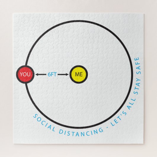 Soziale Distanzierung - 1,5 m hohe grafische Bleib Puzzle (Vertikal)