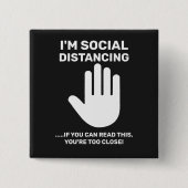 Soziale Distanzierung Antisoziales Eingreifen Blei Button (Vorderseite)