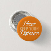 Soziale Distanzierung bitte behalt deine Distanzor Button (Vorne & Hinten)