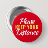 Soziale Distanzierung Bitte behalt deine Entfernun Button (Vorne & Hinten)