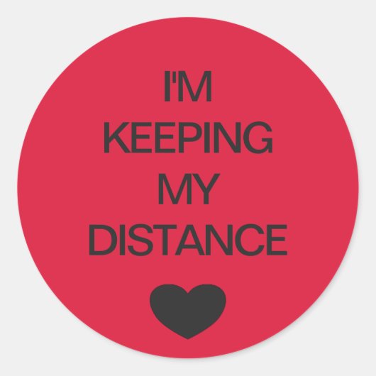 Soziale Distanzierung Farbcode Rote Hochzeit Runder Aufkleber (Vorderseite)