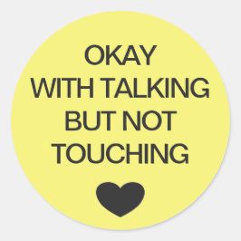 Soziale Distanzierung Farbe Code gelbe Hochzeit Runder Aufkleber