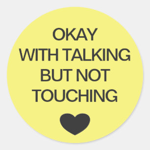 Soziale Distanzierung Farbe Code gelbe Hochzeit Runder Aufkleber